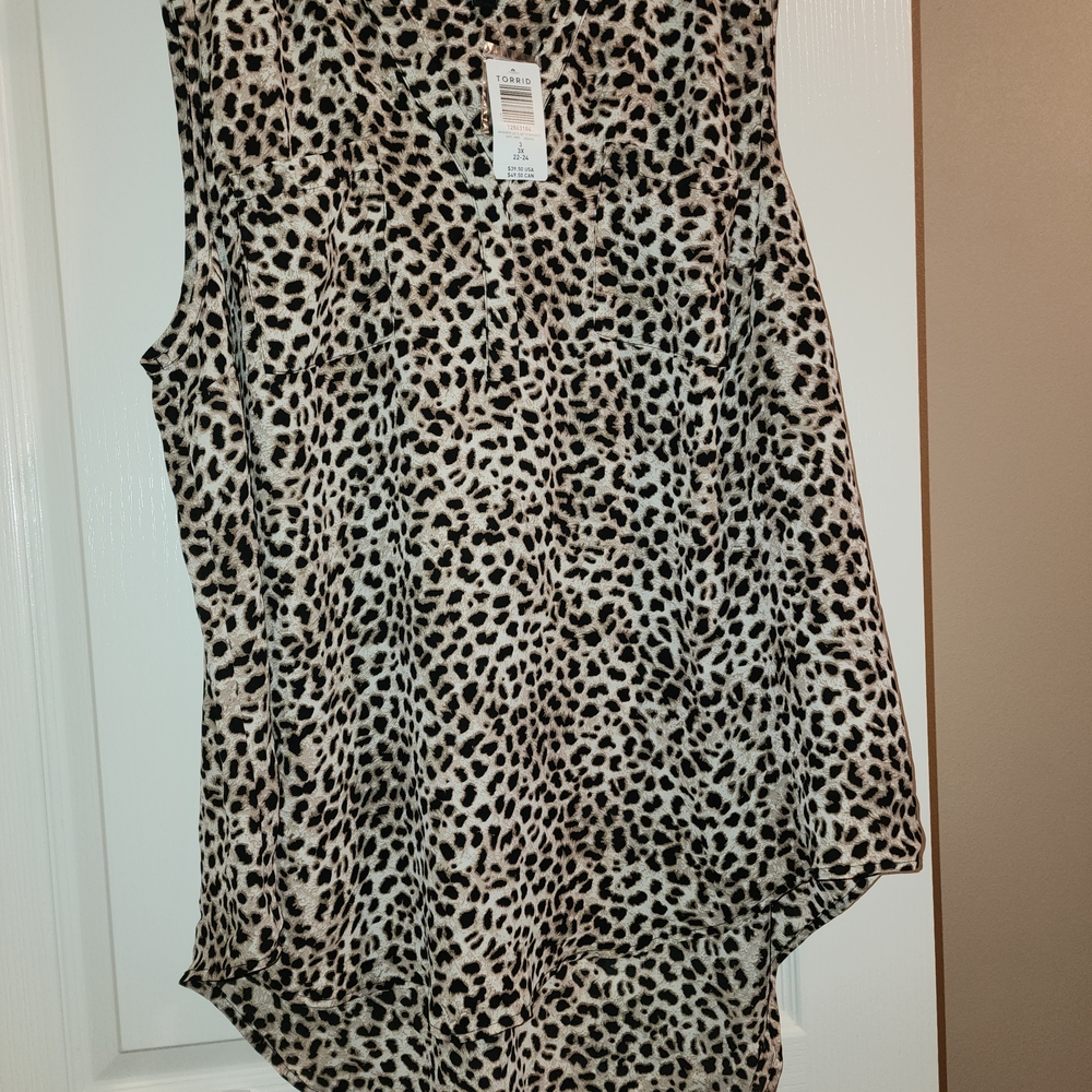 Torrid Leopard Print Sleeveless Blouse